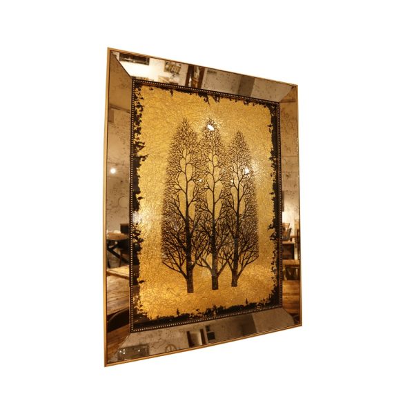 Dekoratif Ağaç Motifli Cam Polyester Çerçeveli Tablo Aksesuar
